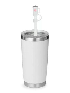 Cute Silicone Straw Topper white tumbler for Wide Straw. New without tags.